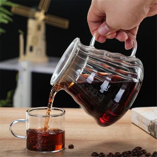 Glass Coffee Pot Coffee Kettle Reusable Heat Resistant Coffee Teapot Utensil Coffee Server Barista Percolator 300ml 500ml 700ml