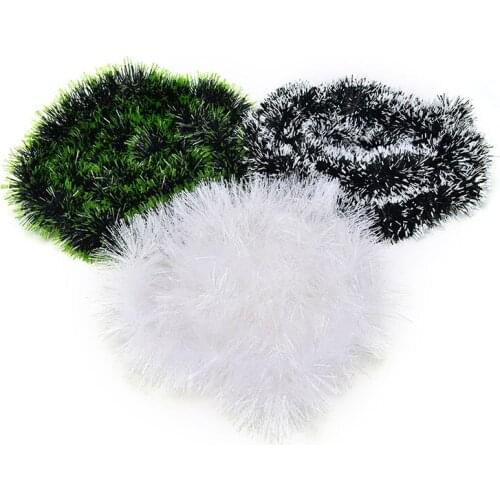 DIY 2M Green Top Madder Christmas Tree Decor Bar Tops Ribbon Garland Christmas Tree Ornament Green White PVC Xmas Party Supplies