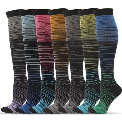 Men Women Compression Socks Running Gym High Leg Support Stockings Sports Socks For Soccer Basketball Football Cycling