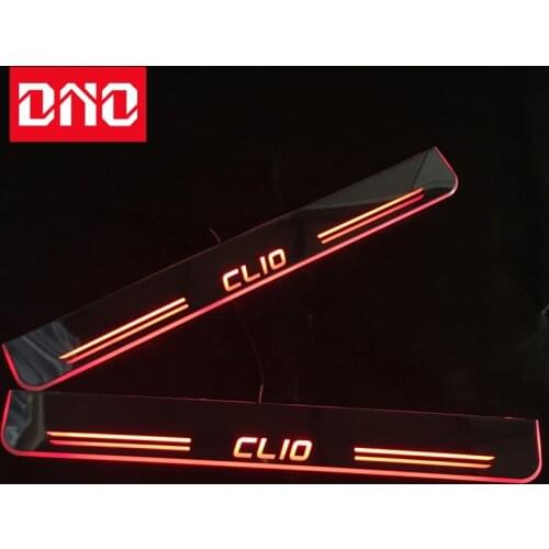 DNO Trim Pedal LED Car Light Door Sill Scuff Plate Pathway Dynamic Streamer Welcome Lamp For Renault Clio 3 III 4 IV