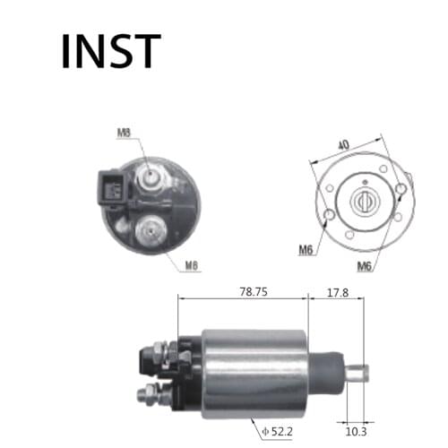ELECTROMAGNETIC SWTICH SOLENOID FOR 12V 2.5KW 35641025 K01352 2482 Ford F250 4.2 MWM Ford F350 4.2 MWM