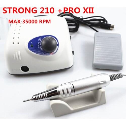 35000RPM STRONG 210 Micromotor Handpiece & Control Box Electric Nail Drill Machine Manicure Nail Art Equipment