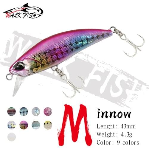 WALK FISH 48MM 4.3G Minnow Fishing Lure Sinking Artificial Baits 3D Eyes Fishing Baits Wobblers Pencil Carp Fishing Tools