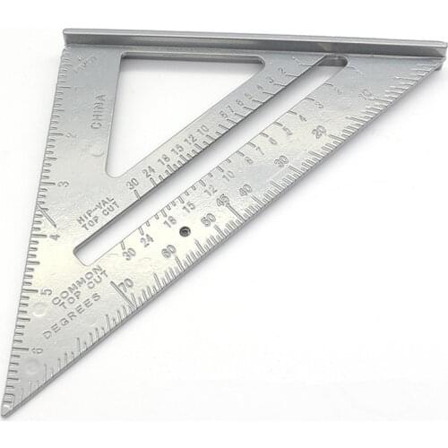 7 Inch Aluminum Alloy Measuring Ruler Gauges Speed Square Roofing Triangle Angle Protractor Trammel Measuring Tools