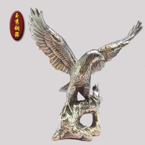 Exquisite Brass eagle figurine, brass statue for home business decoration copper wholesale Decoration real Brassroom Art Statue