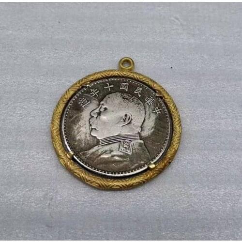 Chinese antique bronze collection of silver dollar silver coins Yuan Datou, silver dollar with border, random one