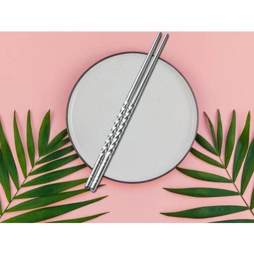 Chinese Metal Chopsticks Non-Slip Steel Chopsticks Sticks Kitchen Sticks Sushi Reusable Food S1F5