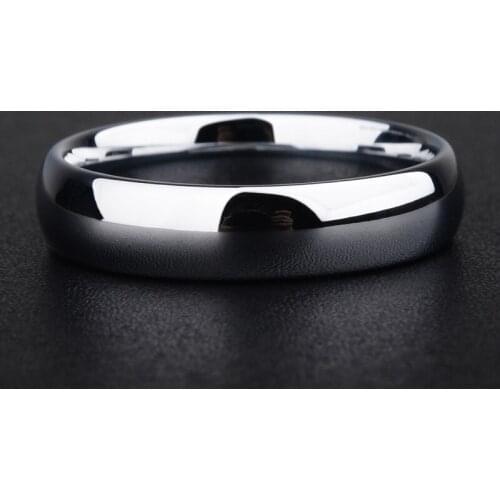 Classic High Polished White Tungsten Wedding Rings for Couples 4mm/6mm Width Dome Band Comfort Fit Band 4-12 Free Shipping