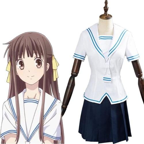 FRUITS BASKET 2-Honda Tohru Cosplay Costume Women Girls Top Skirt Outfit Halloween Carnival Costumes