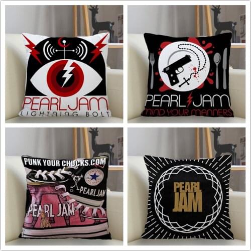 Musife Custom Pearl Jam Pillowcase Home Decoration 45*45cm Zipper Square Pillowcase Throw Pillow Cover Drop Shipping