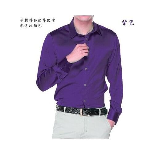 The new 2020 long sleeve 5 high-grade commercial mulberry silk shirts mens cultivate ones morality shirt male XS - 6 xl