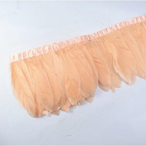 2Meters/Lot Natural Dyed Goose Feather Trims Real Geese Feather Fringes Ribbons 15-20CM 6-8" Feathers for Crafts Clothing Plumas