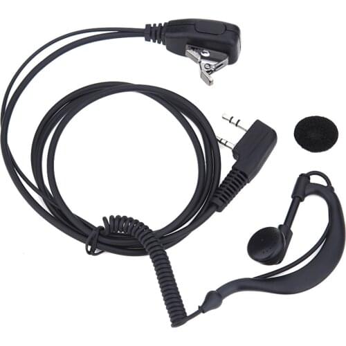 2 PIN Earpiece Headset PTT MIC 1m Ear Hook Walkie Talkie Earbud Interphone Earphone Earpiece for BAOFENG UV5R/KENWOOD/HYT