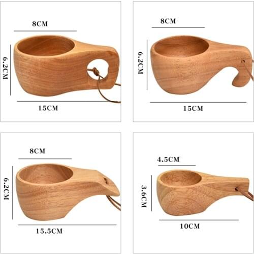 New Chinese Portable Wood Coffee Mug Rubber Wooden Tea Milk Cups Water Drinking Mugs Drinkware Handmade Juice Lemon Tea Cup Gift