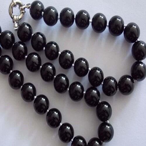 New Fashion 10mm Beautiful Black Shell Simulated-pearl Round Beads Necklace Bracelet Jewelry Making 18inch/7.5inch BV282