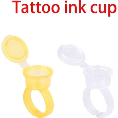 New 500pcs/lot Disposable Permanent Makeup Container Ring Cup Tattoo Ink Microblading Tattoo Pigment Holder for Eyelash Extend