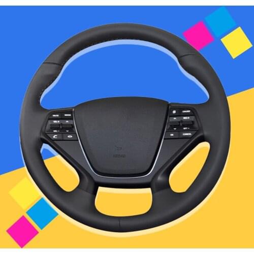 Auto Braid On The Steering Wheel Cover for Hyundai Sonata 9 2015 2016 2017 (4-Spoke) Car-styling Interior Accessories Car Covers