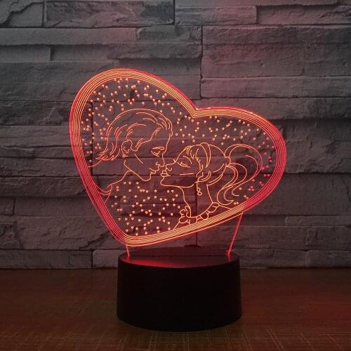 I LOVE YOU Sweet Lover Heart 3D LED USB Lamp Romantic Decorative Colorful Night Light Girlfriend Mothers Day Gift Drop Shipping