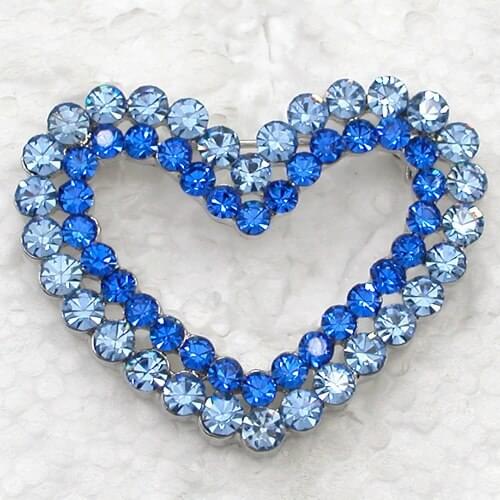 Blue Rhinestone Heart Pin brooches C139 B