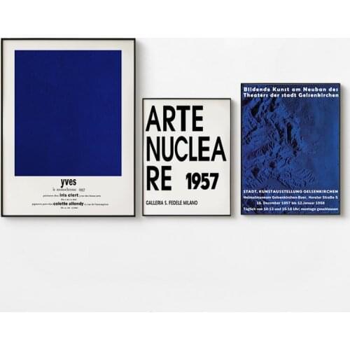 Klein Blue Canvas Painting Minimalist Color Block Niche Painting Homestay Living Room Decoration Painting