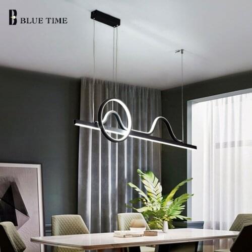 Hanging Lamp Modern Led Pendant Lamp For Dining room Living room Bedroom Black Home Pendant Light Lustre Luminaires 110v 220v
