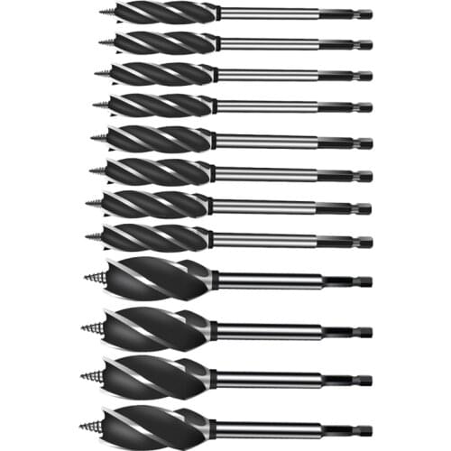 Four-slot Hexagonal Long Shank Auger Drill Woodworking Support Fast Cut Auger Wood Drill Bits Holesaw Joiner Carpenter Wood