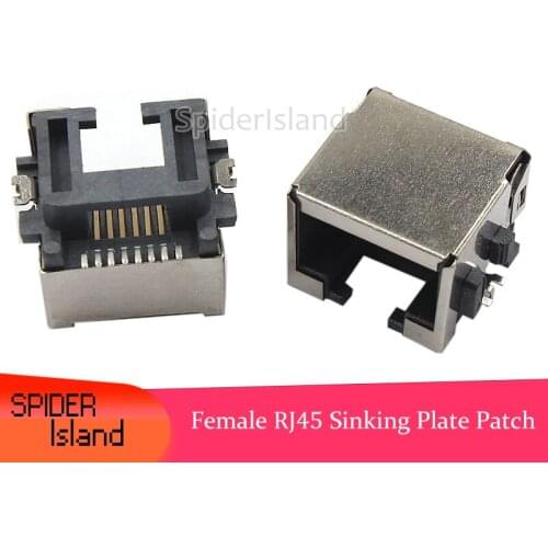Sinking Board RJ45 Connector Adapter Socket Sinking Type SMT Network Interface Socket 8P8C for Notebook