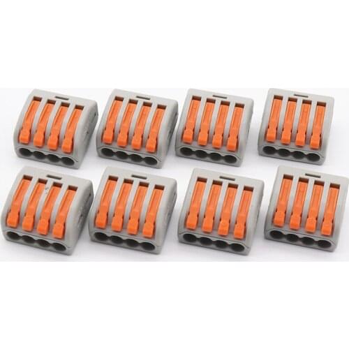 10pcs PCT-214 Universal Compact Wire Wiring Connectors Connector 4 Pin conductor terminal block with lever fit new