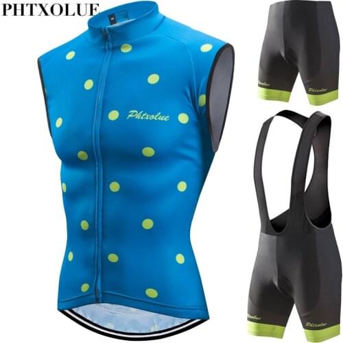 Phtxolue Cycling Sets Bike Uniform Sleeveless Cycling Jersey Set Road Bicycle Jerseys MTB Bicycle Wear Cycling Clothing