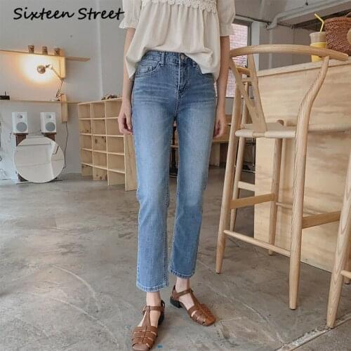 Vintage Jeans Womens High Waist Denim Jeans Y2K Aesthetic Button Zipper Female Straight Trousers Baggy Washed Fashion New 2021