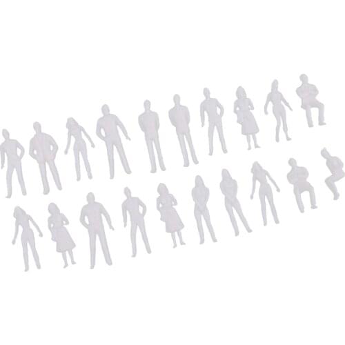 1/50 Scale Model White Figures/People For Train Layout Diorama Accessories