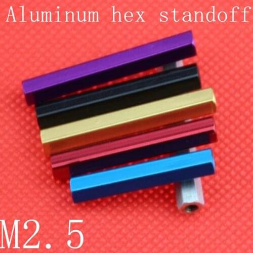 10pcs aluminum hex standoff M2.5x6/8/10/12/14/16/18/20/22/25/30/35/37/40/45/50 M2.5 Aluminum Hex Standoff Spacer For RC Parts