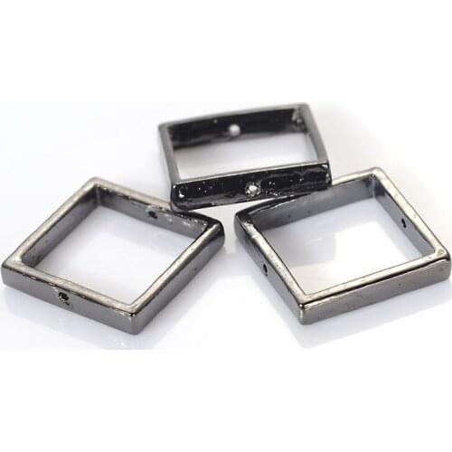 10 Pcs 19x4MM Gunmetal Metal Antique Design Square Charm Spacer Beads For Women Diy Bracelet Bangle Jewelry Making
