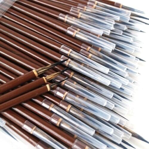16pcs Line Fine Paint Brush Stone Badger Chinese Brush Pen Chinese Calligraphy Brush Pen Art Acrylic Oil Watercolor Paint Brush