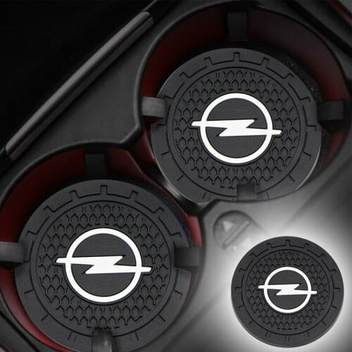 2pcs Car Badge Cup Holder Mat Silicagel water Coaster for Opel Astra H G J Insignia Mokka Zafira Corsa Vectra C D