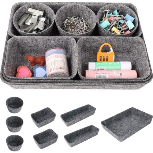 8Pcs Felt Storage Box Home Living Room Bedroom Snack Candy Holder Desktop Jewelry Sundries Organizer