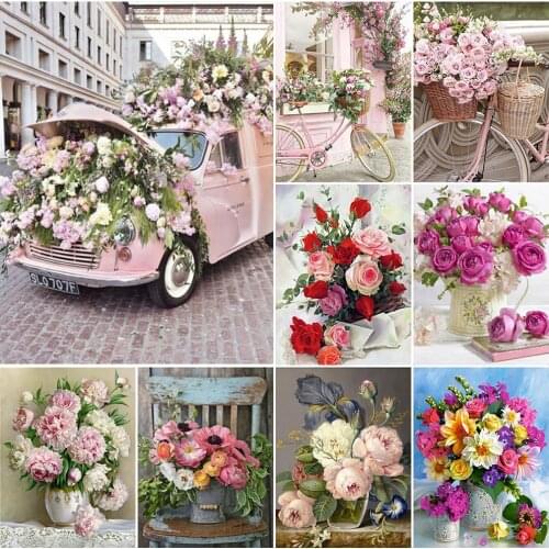 DIY Diamond Painting Flowers Full Drill Diamond Embroidery Rose Picture Beaded Mosaic Cross Stitch Kits Hobby Gifts Home Decor