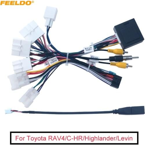 FEELDO Car 16-pin Android Wire Harness Power Cable Adapter With Canbus For Toyota Corolla/Camry/RAV4/Prado/Crown/Reiz