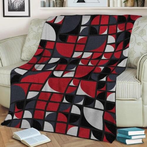 Abstract Geometric Pattern 3D Printed Velvet Plush Throw Fleece Blanket Bedspread Sherpa Blanket Home Decora