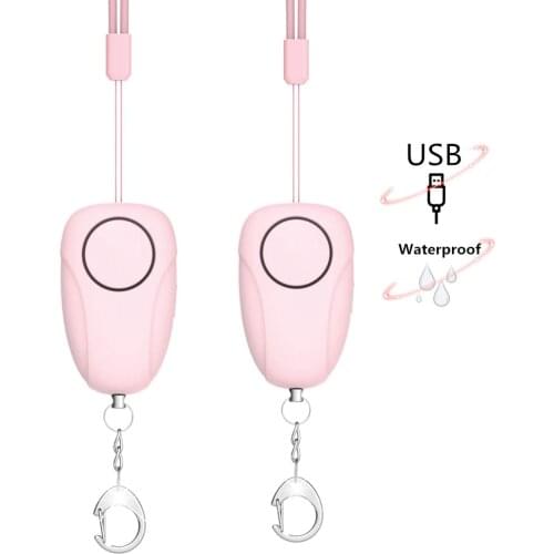 130DB Personal Security Alarm Keychain with USB Charging, Emergency Safety Alarm for Women Men Kids Girls Elderly