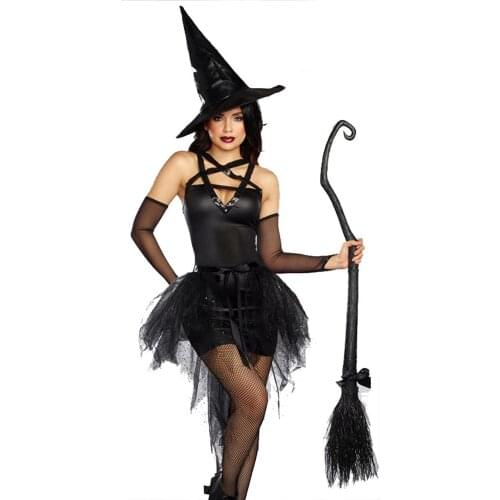 Black Witch Fancy Dress Up Party Dress Carnival Performance Clothing Halloween Costume Sorceress Costume Adult Cosplay
