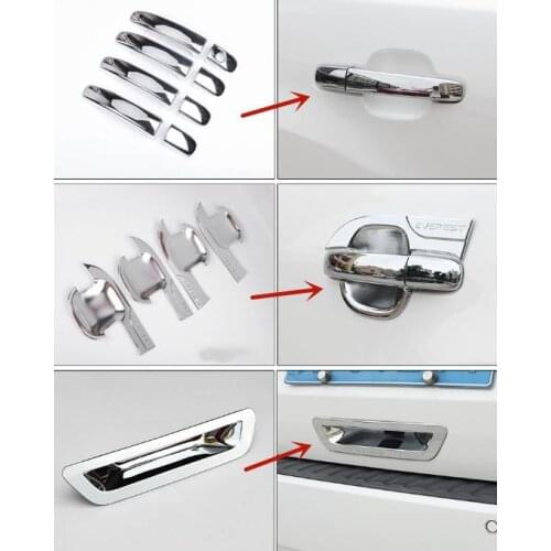 For Ford EVEREST 2015-2019 ABS Chrome car door handle door decorative stickers anti-scratch protection car accessorie