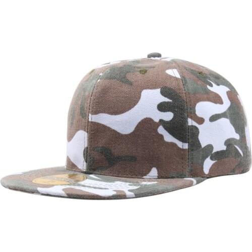 Camouflage Snapback Cap Flat Brim Camo Baseball Cap Digital Mens Cap Leisure Cotton Hat for Men and Women