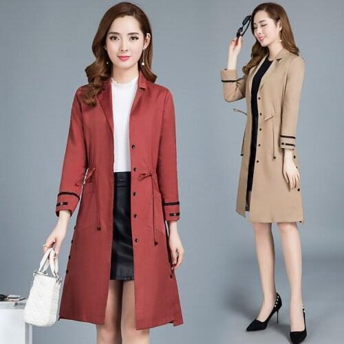 Coat Trench For Womens Plus Size Fashions Korean Style Clothes Outwear Women Coat Abrigo Mujer Sobretudo Feminino KJ124