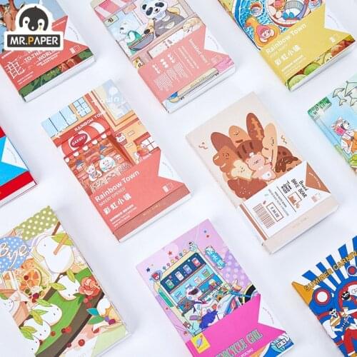 Mr.Paper 7 Designs 96 Pcs/box Super Bear’s Dynamic Party Series Cartoon Style Creative Cute Hand Account DIY Decor Notebooks