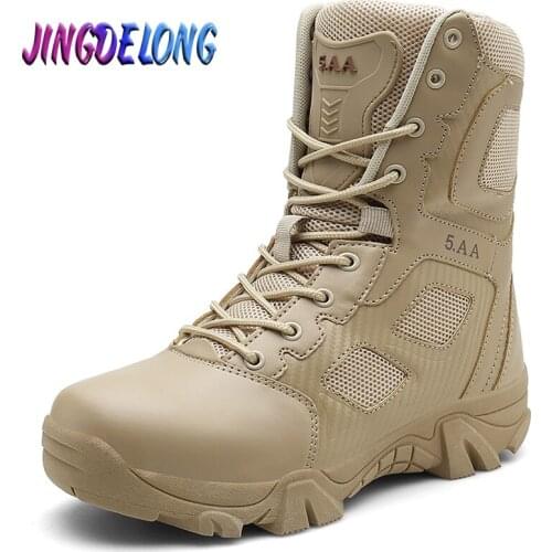 Mens Shoes High Quality Brand Men Boots Outdoor Tactical Men Military Boots Non-slip Men Safety Shoes Classic Zapatos De Hombre
