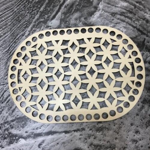Set of 3pcs oval 20x15cm handmade crochet basket embroidery kit flate base bottom unfinished wood crafts wood diy craft
