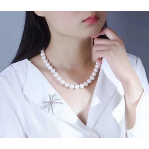 Pure natural pearl necklace set, pearl 9-10mm, round ps09