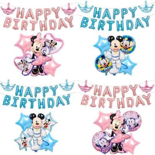 Mickey Minnie Mickey Mouse Party Theme Decoration Balloon Set Childrens Birthday Holiday Background Wall Decoration