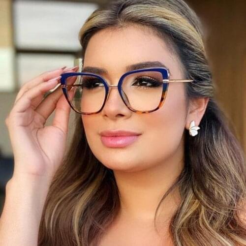 2021 New Vintage Square Anti-blue Glasses Women Fashion Comfortable Optical Computer Eyeglasses Female Transparent Spectacles